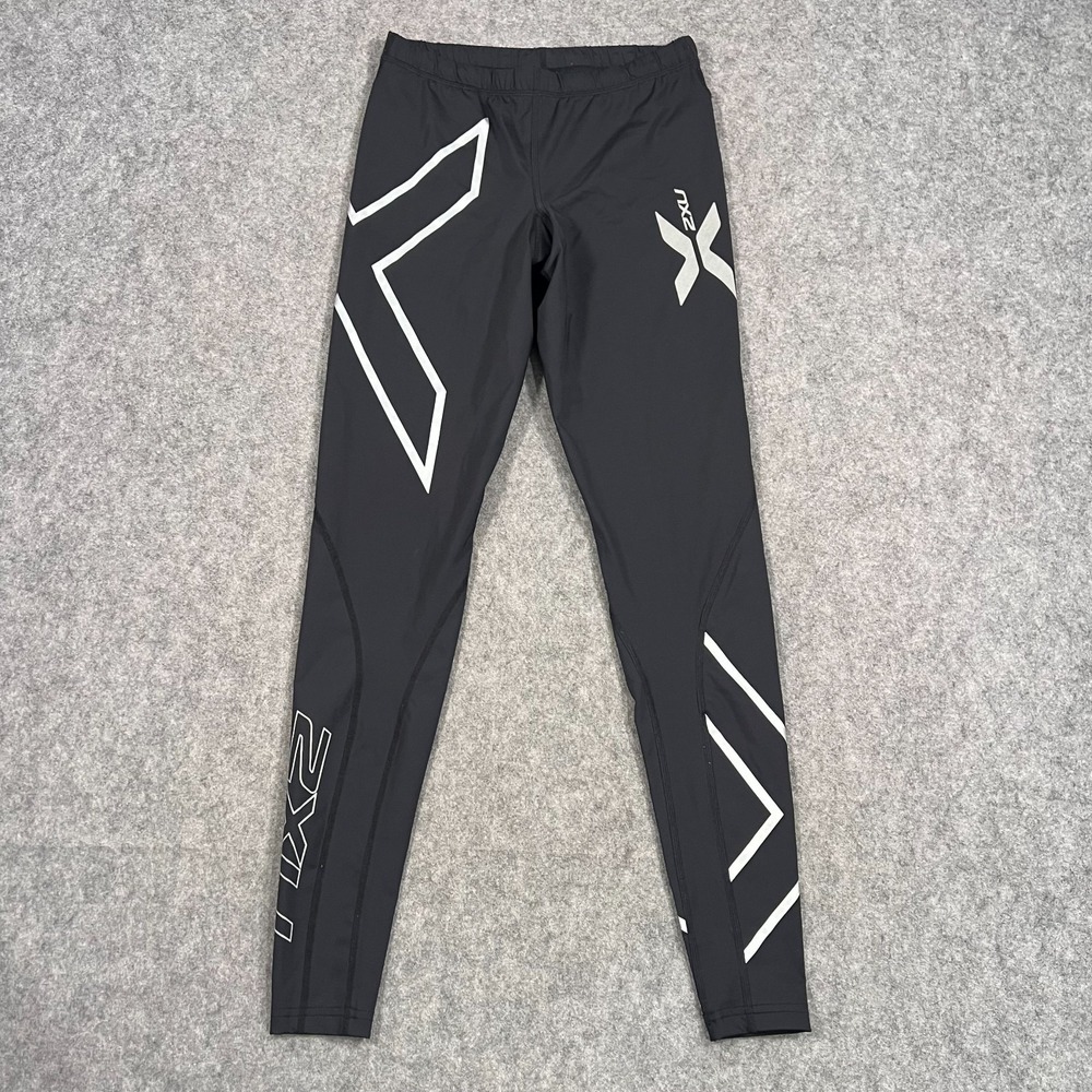 2XU Black Silver Compression Activewear Leggings Women's‎ Size Small Tall